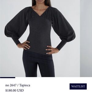 Paloma Wool Charcoal Blouse with Puff Sleeves
